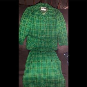 Hand Tailored Plaid Tweed Wool Suit Jack Clarke Ireland Marshall Field &Company.